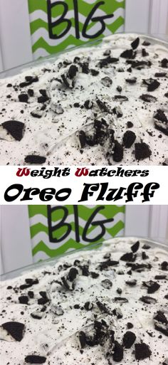 two pictures of oreo pizza with white and black toppings