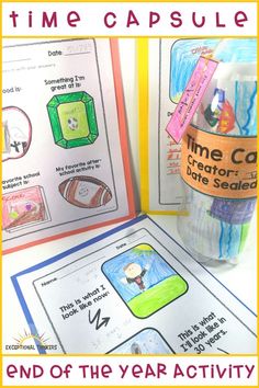 an end of the year activity for kids to practice their time capsule skills and read alouds