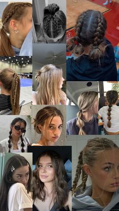 #hairstyles #hairstyleinspo #back2school Cute Hairstyles To Workout In, Best Hair Styles For School, Cute Hair For Baseball Game, Homecoming Game Hairstyles, Hairstyles For Gym At School, Wednesday Hairstyles For School, Competitive Dance Hairstyles, Be Achy Hairstyles, School Spirit Hairstyles