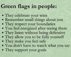 green flags in people poem written on white paper