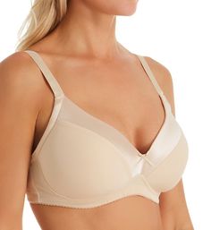 Perfect for a stable, secure fit, this full coverage bra features an inner side support sling and elastic with highly restricted stretch for optimal support, straps can be converted into a cross-back. Made from nylon and elastane. Contour/t-shirt, wireless cup is lightly padded, with an inner side support sling that lifts and centers the breast. Cup overlay has wide, shiny satin bands at the edge for a pretty look. Center - tall, arched panel is reinforced with mesh backing and has a bow at the Full Coverage Nursing Bra With Padded Cups, Solid Full Coverage Nursing Bra With Padded Cups, Classic Full Coverage Nursing Bra With Medium Support, Supportive Full Coverage Nursing Bra With Medium Bust Support, Elegant Full Coverage Nursing Bra With Light Support, Classic Full Coverage Nursing Bra With Adjustable Straps, Supportive Full Coverage Nursing Bra With Adjustable Straps, Elegant Full Coverage Bra With Light Support, Solid Color Light Support Underwire Nursing Bra