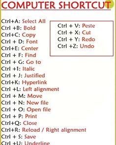 the computer shortcut is shown in red and black, as well as other words