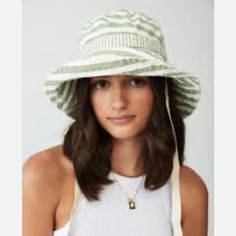 New Sasha Wide Brim Sun Hat By Cotton On Beautiful Cotton Hat Wide Brim Cotton And Seersucker Grandma Coastal With Removable Straps Blue And White New Condition Pine Valley White Basket Casual Sun Hat With Short Brim For Day Out, Casual Brimmed Sun Hat For Day Out, White Casual Sun Hat For Summer, Casual Green Sun Hat For Spring, Chic Adjustable Cotton Hat, Beachy Bucket Hat With Curved Brim, Adjustable Casual Bucket Hat For Day Out, Green Sun Hat With Upf 50+, Casual Adjustable Sun Hat For A Day Out