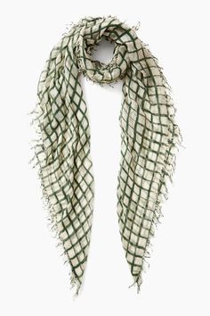 Evergreen Windowpane Cashmere and Silk Scarf – Chan Luu Checked Scarf, Handmade Scarves, Printed Silk Scarf, Designer Scarves, Chan Luu, Vintage Fabrics, Checkered Pattern, Cashmere Scarf, Wool Scarf