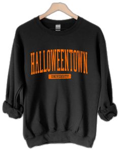 Halloweentown University, University Crewneck, Sweatshirt Halloween, Halloween Town, Halloween Sweatshirt, Color Combo, Fall Halloween, Color Combos, Crewneck Sweatshirt