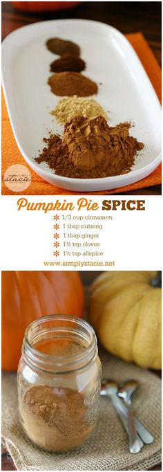 pumpkin pie spice recipe in a mason jar