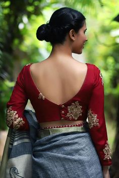 Vetement Hippie Chic, Front Blouse Designs, Indian Blouse Designs, V Model, Blouse Designs High Neck, Blouse Designs Catalogue, Backless Blouse Designs