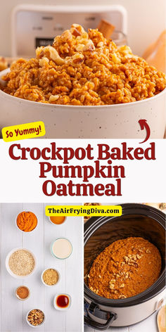 Crockpot Baked Pumpkin Oatmeal Recipe Baked Pumpkin Oatmeal, Pumpkin Oatmeal, Steel Cut Oats