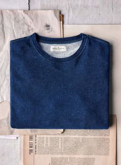 the indigo holden sweatshirt – imogene + willie Sporty Washed Blue Sweatshirt With Relaxed Fit, Sporty Washed Blue Cotton Sweatshirt, Denim Blue Cotton Crew Neck Top, Cotton Sweatshirt With Ribbed Cuffs In Washed Blue, Blue Washed Cotton Sweatshirt, Fall Cotton Sweatshirt In Washed Blue, Fall Washed Blue Cotton Sweatshirt, Cotton Crew Sweatshirt With Double-needle Stitching, Everyday Denim Crew Neck Top