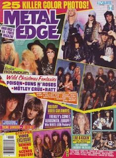 the cover of metal edge magazine, with photos of women in leather jackets and hats