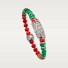 Luxury Red Beaded Bracelets, Luxury Beaded Bangle Bracelets, Elegant Adjustable Multi-stone Beaded Bracelets, Luxury Beaded Rondelle Bracelets, Luxury Polished Rondelle Beads Bracelets, Luxury Rondelle Bracelets With Polished Beads, Cz Bracelet, Emerald Bead, Fine Jewellery