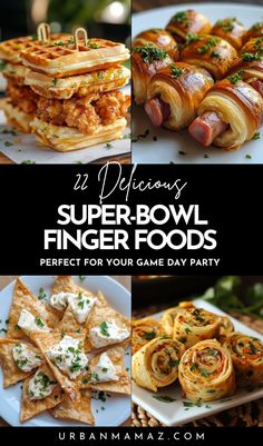 Bowl Finger Food Ideas We're Crushing On Fun Superbowl Party Food Ideas, College Football Party Food, Super Bowl Party Sweets, Finger Foods Game Day, Super Bowls Recipes, Super Bowl Snack Board, Football Platter Ideas, Hockey Appetizers, Nfl Appetizers Parties Food