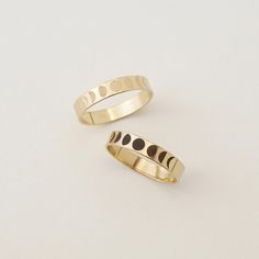 Simple and delicate, the Moon Phases Ring is beautiful and dainty on its own or stacked with another Eon or Era Ring to create your own personal stack to carry with you, at your fingers.✨ Every piece is handcrafted with love in Charleston, SC, using 90% recycled and 100% ethically sourced raw materials from the USA-- a simple way to help make our planet a better place. Includes gift-ready packaging with a recycled cotton card printed with compostable inks, recycled tissue, and a linen drawstring back printed with compostable inks! MATERIALS: * GF = 14k Gold Fill * SS = Sterling Silver DETAILS: 3.5mm Band Width AT CHECKOUT: * If you need your piece sooner than our standard production time, please select expedited shipping (and add a note with your ideal delivery date) and we will do our abs Minimalist Crescent Moon Charm Ring, Dainty Gold Moon Phase Rings, Dainty Gold Rings With Moon Phase, Gold Moon Shaped 14k Gold Ring, Gold Moon-shaped 14k Gold Ring, Moon Shaped 14k Gold Ring, 14k Gold Moon Shaped Ring, 14k Gold Moon Shaped Promise Ring, Minimalist Moon-shaped Jewelry For Anniversary