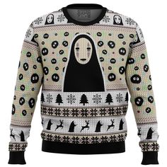 a sweater with a woman's face on it