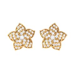 Product Details Sparkle with these Diamond Floral Stud Earrings. The wide gold petals are adorned with diamonds in a beautiful design. These gold statement earrings are perfect for April-born women. The diamonds add a touch of glamour to the floral design, creating a stunning piece of jewelry that is sure to turn heads. These earrings are ideal for special occasions, but can also be worn every day to add a touch of sophistication to any outfit. Product Information SKU SHP-EARRINGS042210073 Weigh Yellow Gold Flower-shaped Diamond Earrings, Yellow Gold Flower Diamond Earrings For Wedding, Gold Flower-shaped Diamond Earrings With Accents, Gold Flower Earrings With Diamond Accents, Gold Diamond Flower Cluster Earrings, Gold Flower-shaped Diamond Earrings For Anniversary, Gold Diamond Flower Earrings For Anniversary, Gold Flower Diamond Earrings, Gold Diamond Flower Earrings For Wedding