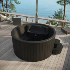 Sauna Life Model S4 Wood-Fired Hot Tub Soak-Series Home Wood-Burning Hot Tub, Black, Up to 6 Persons The SaunaLife SOAK-Series Model S4 represents the very best in wood-burning hot tub quality, efficiency, and luxury. Ready for your hot tub party The Model S4 wood-fired hot tub arrives completely assembled and is easy to set up. Its ergonomically shaped fiberglass tub is a comfortable place for up to 6 people. The interior surface is easy to clean, and the exterior is crafted from thermally enha Hot Tub Party, Hot Tub Steps, Sauna Kits, Electric Sauna Heater, Wood Burning Heaters, Hot Tub Designs, Indoor Sauna, Sauna Accessories, Barrel Sauna