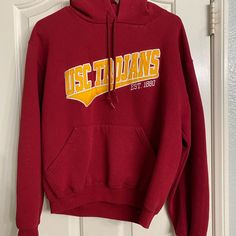 Usc Hoodie S - Womens Nice, Thick Quality Women's Gameday Couture Usc Trojans Fierce Force Pullover Hoodie Almost Brand New Great Material By Russell Athletic Usc Merchandise, Collegiate Hoodie Sweatshirt For Fall, Collegiate Fall Hoodie Sweatshirt, Red Hoodie With Letter Print For College, Red College Hoodie With Letter Print, Red College Hoodie With School Spirit Style, College Red Hoodie With Letter Print, Winter Hoodie With School Spirit Long Sleeve, Red Letter Print Hoodie For College