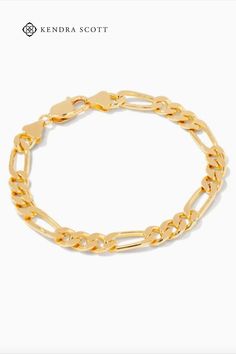 Upgrade your day-to-day with the Figaro Chain Bracelet in 18k Gold Vermeil. A low-maintenance choice crafted with hard-wearing Gold Vermeil, this flat-link chain is a timeless addition to your long-term collection. Plating Techniques, Sold Out Sign, Figaro Chain Necklace, Popular Jewelry, Figaro Chain, Figaro Chains, Kendra Scott, Signet Ring, Timeless Pieces