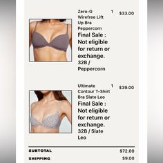 I Bought These Bras During A Labor Day Sale, And They Didn’t Fit. Unfortunately, Because Of The Sale I Couldn’t Return Or Exchange. Both Size 32b, See Photos For Descriptions! This Listing Is For The T-Shirt Bra Only 32b Bra Size, T Shirt Bra, Bra Sizes, Women's Intimates, Labour Day, Bra, Women Shopping, T Shirt, Color