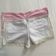 Mix & Co Lace Details Girls Underwear In Pink/White Brand New Without Tag, Never Used! Tips: Bundle And Save $$$ No Return No Refund White Short Top For Sleepover, Cute Fitted White Bottoms, Cute White Fitted Bottoms, White Short Top For Playwear, Cute White Bottoms For Sleepover, White Stretch Bottoms For Playwear, White Cotton Bottoms For Playwear, Cheap Pink Lace Intimates, Cheap Pink Low-rise Intimates