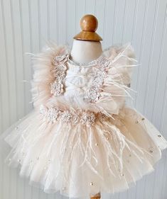 Cream Ruffled Dress For Garden Party, Princess Style Cream Summer Dress, Spring Princess Style Cream Dress, Cream Tulle Dress For Garden Party, Fitted Cream Dress For Dress-up, Fitted Cream Dress For Dress-up Occasions, Off White Ruffle Dress For Party, Cream Ruffled Dress For Baptism, Off White Ruffled Party Dress