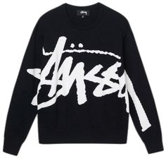 Stussy Logo, Logo Knit, Jacquard Sweater, Jersey Pants, Innovative Fashion, Cozy Knits, Knitted Sweater, Sweater Jacket, Black Sweaters