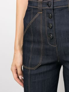 Cinq A Sept Long Benji Cotton Jeans - Farfetch Cinq A Sept, Cotton Jeans, Printed Denim, Denim Design, Fashion Details, Jean Outfits, Nice Dresses, Personal Style, Fashion Branding