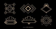 art deco design elements in gold and black