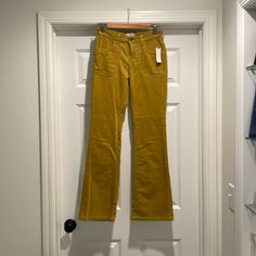 Anthropologie Mustard Yellow Curdoroy Pants, Brand Pilcro. Size 26. New With Tags. Were Just Too Short. Yellow Wide Leg Jeans For Fall, Casual Gold Pants For Workwear, Yellow Straight Leg Pants For Fall, Spring High Rise Yellow Pants, Yellow Straight Leg Bottoms For Fall, Yellow Full Length Bottoms For Fall, Casual Yellow High Rise Pants, Casual High Rise Yellow Pants, Fitted Yellow Bottoms With Pockets