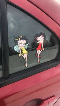 Betty Boop Car Decor, Cute Red Car Decor, Betty Boop Car Accessories, Y2k Car Decor, Girly Car Stickers, Mcbling Car, Aesthetic Car Stickers, Red Car Decor, Car Stickers Aesthetic