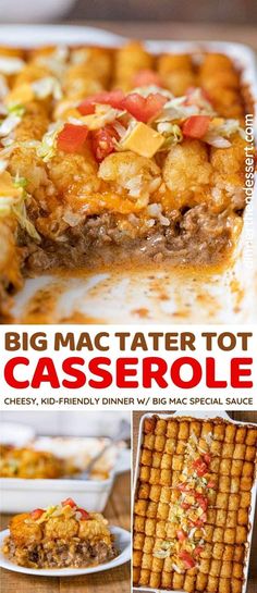 the cover of big mac tater tot casserole