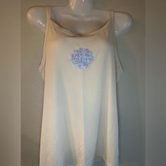 Hand Sewn Seashell Tank Top. Patchwork Top. Full Length Tank Top. Ribbed And Stretchy Tank. Can Be Washed And Dried On Gentle Settings. Cream Camisole Top For Beach, Casual Cream Tank Top For Beach, Beige Tank Top For The Beach, Casual Cream Camisole For The Beach, Beige Stretch Summer Top, Casual Cream Tank Camisole, Patchwork Top, Fit N Flare Dress, Sea Shell