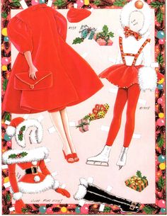 a paper doll is dressed up as santa claus