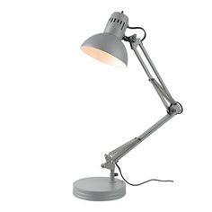 a gray desk lamp on a white background