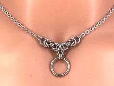 Stainless Byzantine O Ring Chainmaille Choker or Necklace - Etsy Day Collar, Collar Choker, Handmade Jewelry Tutorials, Dragon Jewelry, Wire Work Jewelry