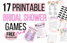 the 17 printable bridal shower games