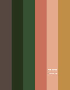 the color palette for fab mood is brown, green, and pink with white lettering