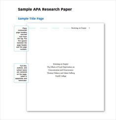 sample apa research paper with the title page highlighted in blue and white, on top of