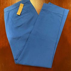 Nwt J Crew Blue Pants, Size 8 Blue Dress Pants For Business Casual Summer, Fitted Blue Pants For Spring, Blue Fitted Pants For Spring, Blue Bottoms With Welt Pockets For Spring, Casual Fitted Blue Dress Pants, Blue Dress Pants With Pockets For Summer, Fitted Blue Dress Pants With Pockets, Blue Fitted Casual Dress Pants, Blue Summer Dress Pants For Work