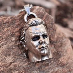 This stunning Michael Myers Halloween Inspired Pendant Necklace is Hand Made by me. Casted In sterling silver, it displays amazing detail and is sure to please anyone who is a fan of the films or villain. it comes with a 18 inch stainless steel chain. It is unisex and can suit anyone and would make an amazing gift! I am a one man show so it may take me some time but I will get these shipped as quickly as possible. As this is a handmade item there may be slight defects or ways it may slightly dif Gothic Hand-cast Halloween Necklaces, Collectible Vampire Jewelry For Halloween, Silver Pendant Jewelry For Cosplay, Collectible Metal Jewelry For Halloween, Vintage Engraved Jewelry For Halloween, Vintage Sterling Silver Halloween Jewelry, Halloween Engraved Metal Necklace, Gothic Movies, Halloween Gothic