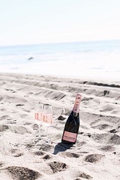 Champagne Moet, A Bottle Of Wine, Beach Please, Bottle Of Wine, Beach Picnic, Wanderlust Travel, Endless Summer, Beach Vibe, The Sand