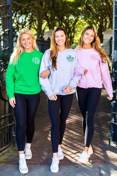 Want to see more colors? Shop Neon Version Shop Kids Version Shop Team Colors Version Shop Heathered Version A classic staple of any monogram collection! This cute, cozy & classy crewneck sweatshirt will be part of your life all seasons of the year! Preppy Cotton Sweatshirt For Fall, Preppy Crew Neck Sweater For Fall, Preppy Crew Neck Tops For Fall, Casual Monogram Sweatshirt For Fall, Casual Monogram Crew Neck Sweatshirt, Winter Monogram Long Sleeve Sweatshirt, Winter Long Sleeve Monogram Sweatshirt, United Monograms, Clear Stadium Bag