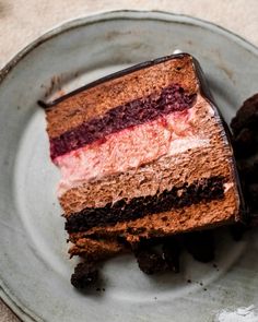 a piece of cake sitting on top of a plate