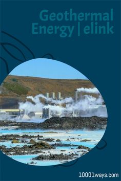 an image of geo thermal energy / link brochure with blue sky and mountains in the background