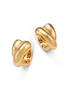 Bloomingdale's Fine Collection Crossover Huggie Hoop Earrings in 14K Yellow Gold Formal Gold-tone Hoop Earrings, Formal Gold-tone Hoop Jewelry, Gold-tone Hoop Earrings For Formal Occasions, Yellow Gold Jewelry, Greek Life, Huggie Hoop Earrings, Crossover, Gold Earrings, Jewelry Accessories