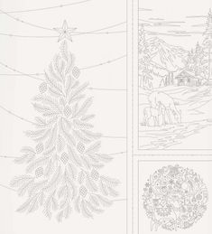 the christmas tree has been drawn in two different ways