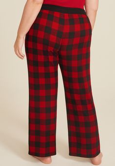 Plus Size Buffalo Plaid Hacci Wide Leg Pajama Pants - Materials & Care:imported - 95.5% polyester 4.5% spandex - machine wash New Jeans Top, Wide Leg Pajama Pants, Maurices Plus Size, Maternity Pajamas, Skirt Crop, Pajama Pant, Sleep And Loungewear, Curvy Jeans, A Plus