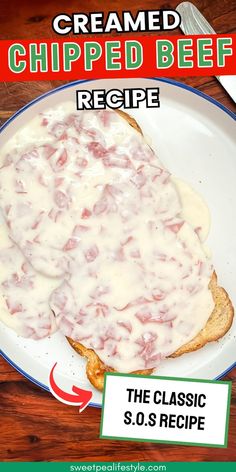 Enjoy a quick and comforting meal with this Easy Creamed Chipped Beef on Toast recipe! Featuring tender beef slices smothered in a creamy, savory sauce, this dish is a delicious throwback to simpler times. Perfect for breakfast or a cozy dinner, this recipe comes together in minutes and pairs perfectly with toast, biscuits, or even baked potatoes. Whether you're new to this classic or a longtime fan, this easy recipe is sure to become a staple in your home. Creamed Chipped Beef Recipe, Chipped Beef Recipe, Creamed Chipped Beef On Toast, Creamed Beef