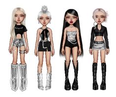 Everskies Outfits Blackpink, Everskies Group Outfits 7 Members, Got It Wrong Outfit, K Pop Stage Outfits Ideas, Everskies Group Outfits, Blackpink Stage Outfits, Kpop Award Show Outfits, Singer Outfits