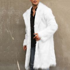 Season:Winter,Fall; Fabric:Faux Fur; Sleeve Length:Long Sleeve; Gender:Men's; Style:Comfort,Fashion,Streetwear; Occasion:Daily Wear,Vacation,Going out,Outdoor; Outerwear Length:Regular; Function:Warm; Pattern:Plain; Design:Pocket; Neckline:Lapel; Outerwear Type:Faux Fur Coat,Winter Jacket,Winter Coat; Listing Date:10/25/2023; Bust:; Length:; Shoulder Width:; Sleeve: Winter Faux Fur Long Coat, Faux Fur Long Coat For Fall, Solid Faux Fur Outerwear For Winter, Winter White Long Coat, Winter Long Coat With Faux Fur Lining, Winter Faux Fur Outerwear, Winter White Faux Fur Coat For Fall, Winter Long Coat With Faux Fur Trim, Winter Faux Fur Outerwear For Cold Weather